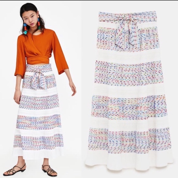Zara Dresses & Skirts - Zara Multicoloured Jacquard Maxi Skirt